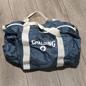 Vintage 90s Spalding Duffle Bag Blue Gym Utility Travel Hand Straps